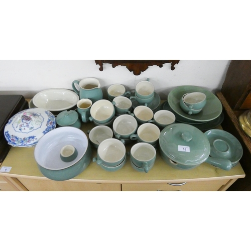 16 - Green Denby dinner ware, tureen etc...