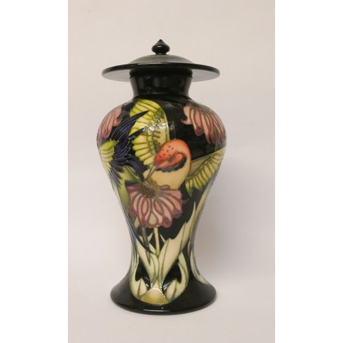 250 - Moorcroft Limited Edition Hummingbird and floral decorated vase with lid by Vicky Lovatt, Number 78/... 