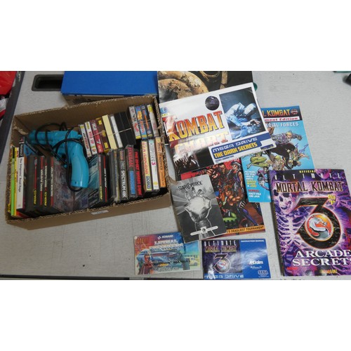 416 - A quantity of Spectrum, Game Boy, Mega CD's, games etc, magazines and a plug in gun...