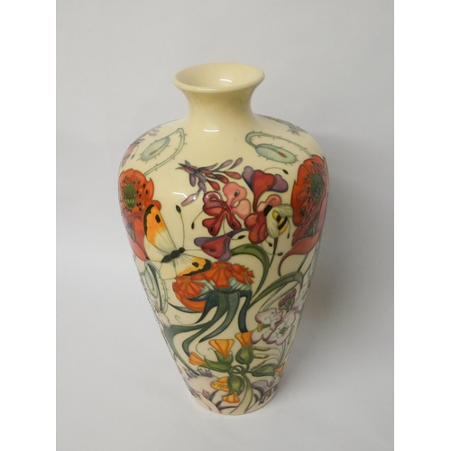 207 - Large Moorcroft limited edition vase  'Family through Flowers', decorated with butterflies and bees ... 