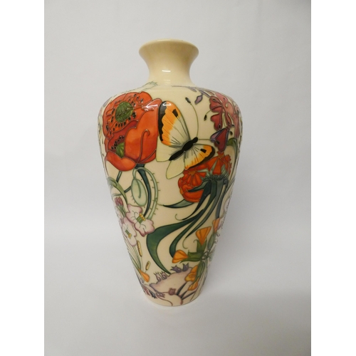 207 - Large Moorcroft limited edition vase  'Family through Flowers', decorated with butterflies and bees ... 