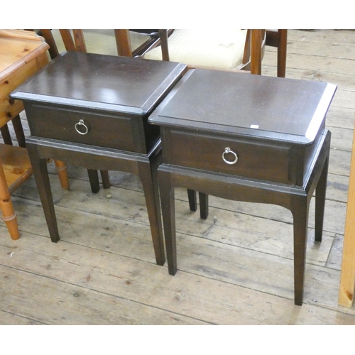 51 - A pair of Stag Minstrel mahogany bedside tables, each fitted one drawer