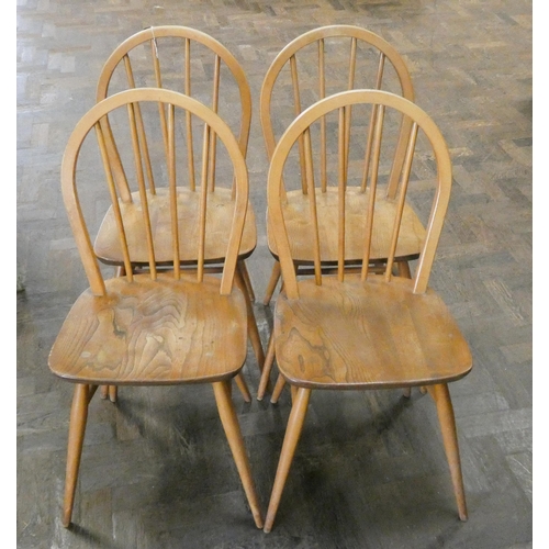 1 - Ercol - A set of six Blonde Elm  Windsor style spindle back dining room chairs