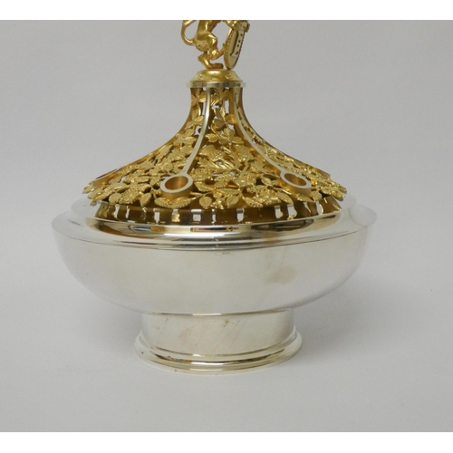 655 - Hector Miller for Aurum parcel gilt silver Bowes-Lyon limited edition commemorative bowl and cover, ... 