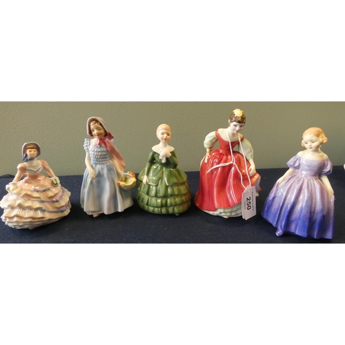 250 - A collection of five small Royal Doulton lady figures to include: 'Hannah', 'Marie', 'Wendy'