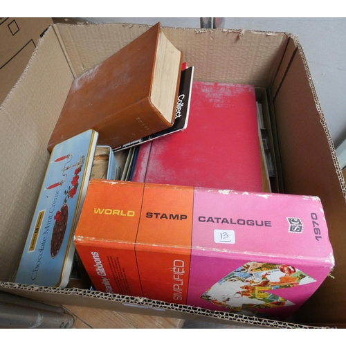 429 - A large box of stamps, albums, books etc