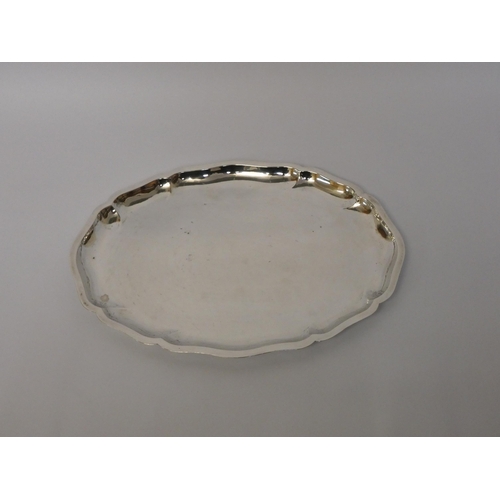 667 - German sterling silver tray, 26 cms across. Gross weight 8.8 oz