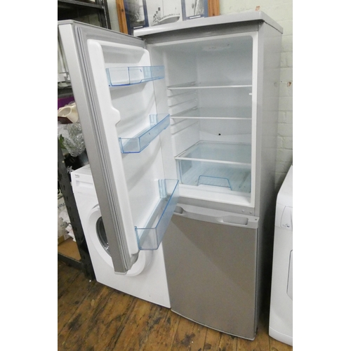 437 - A Logic half and half fridge freezer in silver case