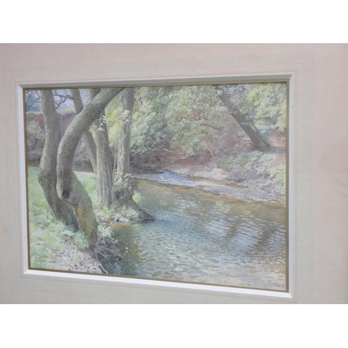 355 - E A Chadwick, British 20th century, The Rippling Stream, watercolour, signed, titled verso, image si... 