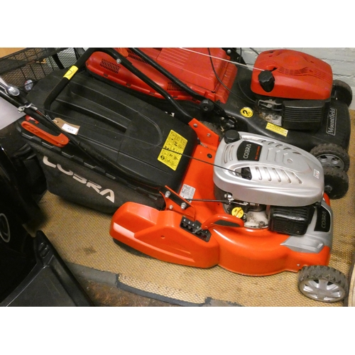 459 - A Cobra petrol engine lawn mower with grass collection box