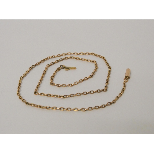 507 - 9ct rose gold neck chain, barrel clasp marked '9c', 6.1g, 19