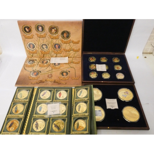 635 - A large collection of proof sets of coins to include the Three Kings from 1936, Leonardo Da Vinci, E... 