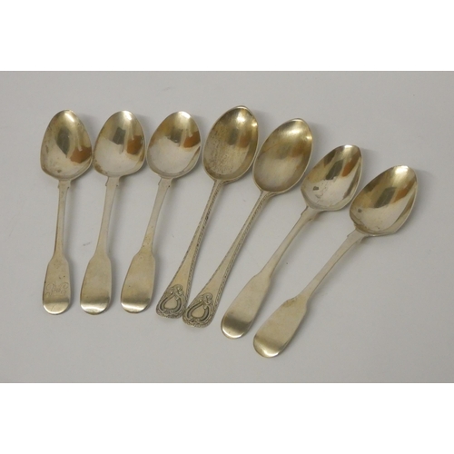 638 - A collection of assorted silver tea spoons, gross weight 4 troy ounces