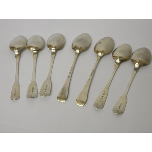 638 - A collection of assorted silver tea spoons, gross weight 4 troy ounces