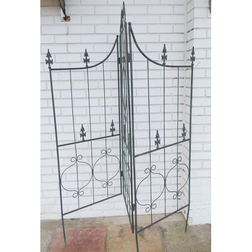 338 - A three panel Gustav folding garden wrought iron screen