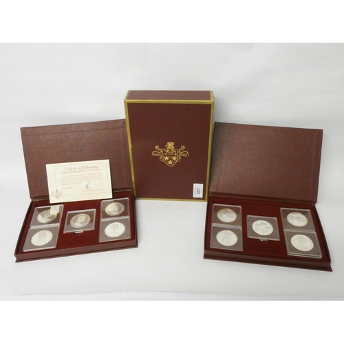 551 - The Kings of England Collection 1980; Two boxed sets of the Cayman Islands Silver coins Kings collec... 