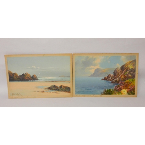 144 - H. W. Hicks (British, Late 19th Early 20th Century), pair of unframed watercolours of the Coast of B... 