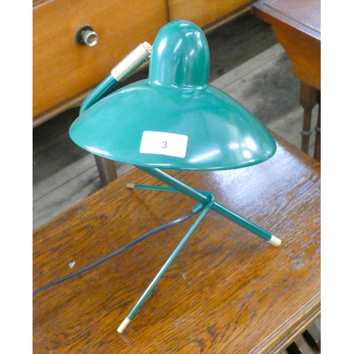 3 - A new Aries green deco style adjustable table lamp