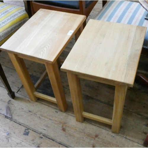 49 - A pair of  light beech coffee tables