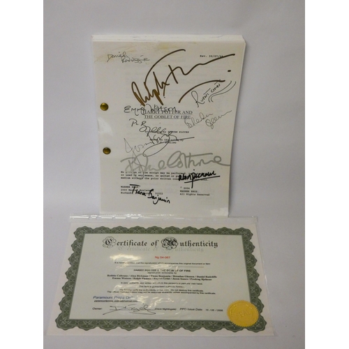 654 - Harry Potter and the Goblet Of Fire - Copy of the script signed by Daniel Radcliffe, Rupert Grint, E... 