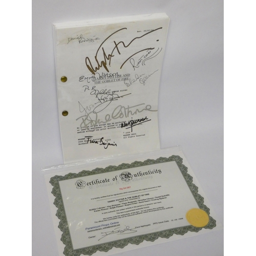 654 - Harry Potter and the Goblet Of Fire - Copy of the script signed by Daniel Radcliffe, Rupert Grint, E... 