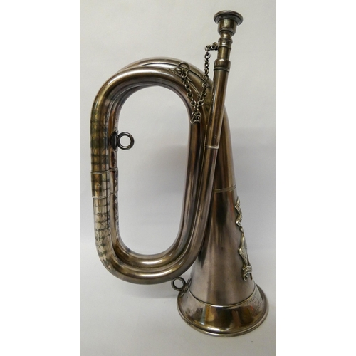 519 - An hallmarked silver bugle by Boosey & Hawkes. to the Imperial Light Horse Regiment, London 1937, Im... 