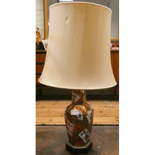 154 - A large Chinese Famille rose style vase shape table lamp