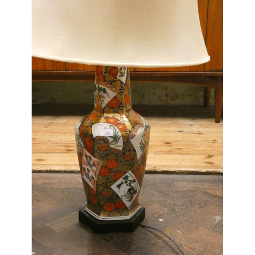 154 - A large Chinese Famille rose style vase shape table lamp