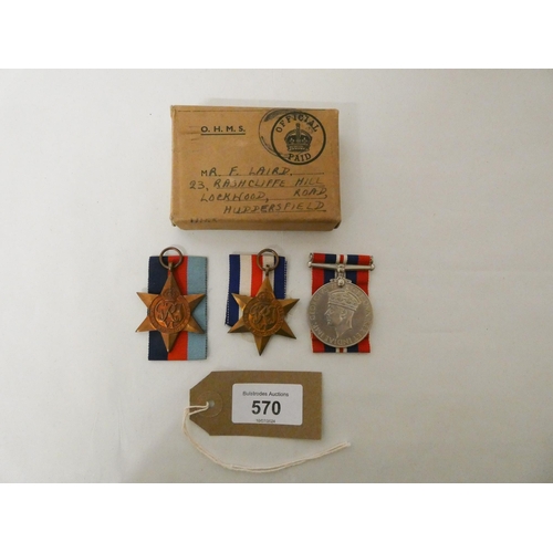 570 - Trio of World War II medals in their original box