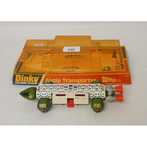 646 - A Dinky die cast Eagle Transporter Space Vehicle with original casing