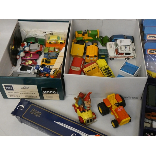 649 - A large collection of played with Corgi, Tonka, Matchbox and other model vehicles, to include police... 