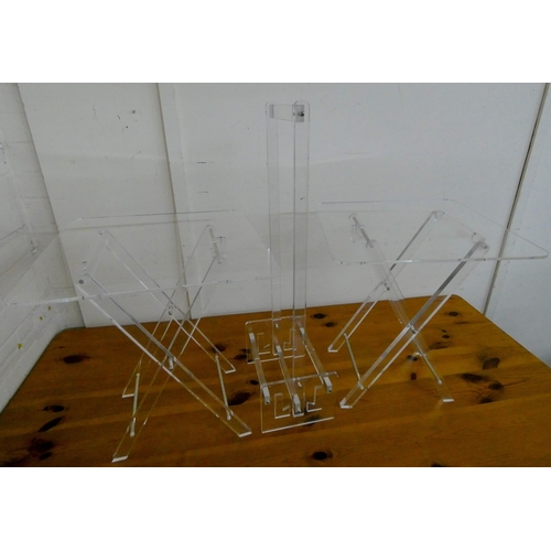 55 - Two small folding Perspex tables
