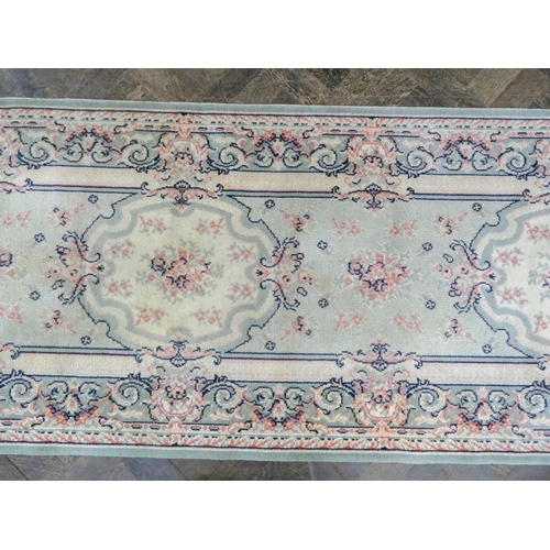 66 - Three assorted rugs and long carpet runner