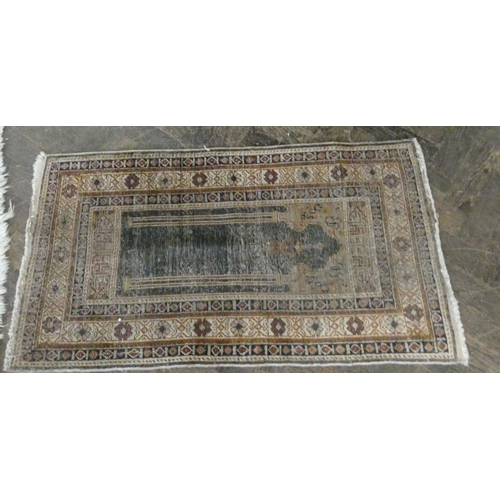97 - Three various Bokhara and other rugs (worn) and three small Persian style prayer mats