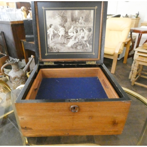 102 - A large square walnut jewellery box