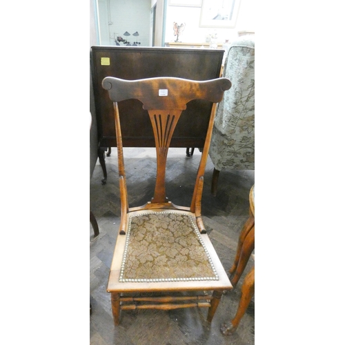 78 - An Edwardian shell inlaid tub shaped mahogany elbow chair and a Edwardian bedroom chair