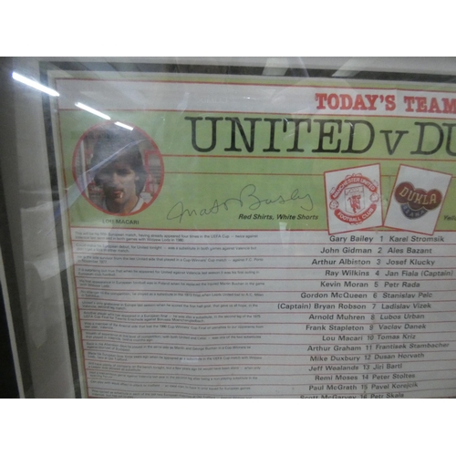 81 - Framed presentation montage of Sir Matt Busby and a DVD 