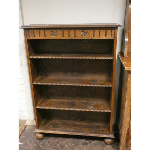 42 - A 1930's oak open bookcase, 34