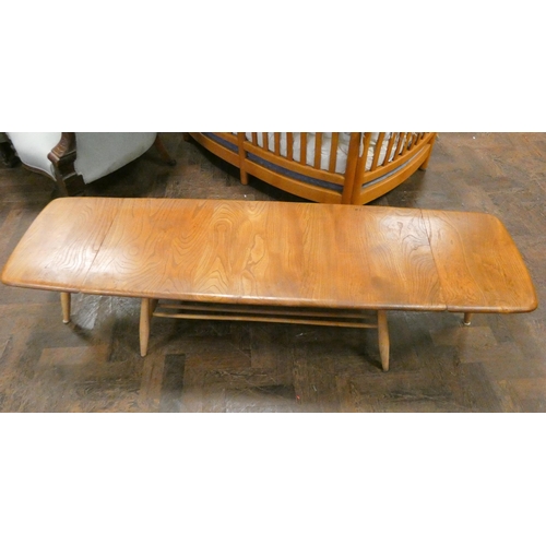 136 - An Ercol Blonde Elm long drop leaf coffee table 3'6