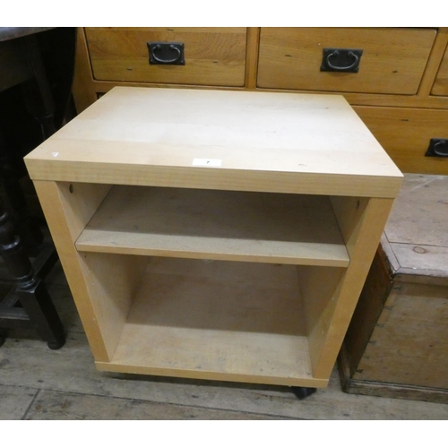 7 - A modern light beech trolley table