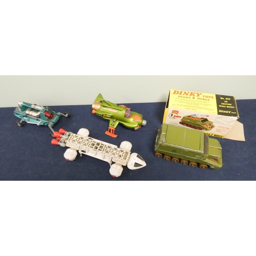 530 - A Dinky Gerry Anderson UFO Shadow 2 mobile with box and 3 other Gerry Anderson Dinky toys