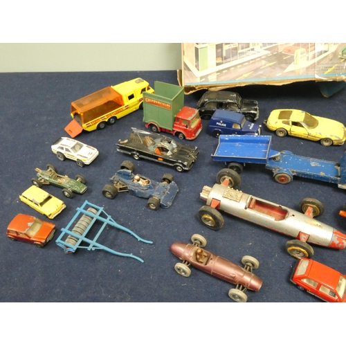 540 - A Matchbox service station and various Lido and Corgi diecast toys