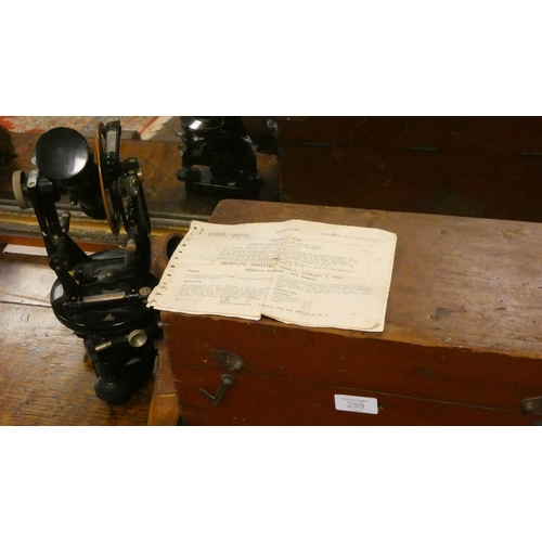 341 - A Watts of London military issue theodolite in teak box, label in box - Instrument No. 25953, Date 1... 