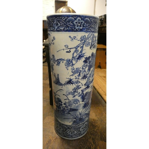 399 - A Chinese blue and white stick stand, 24