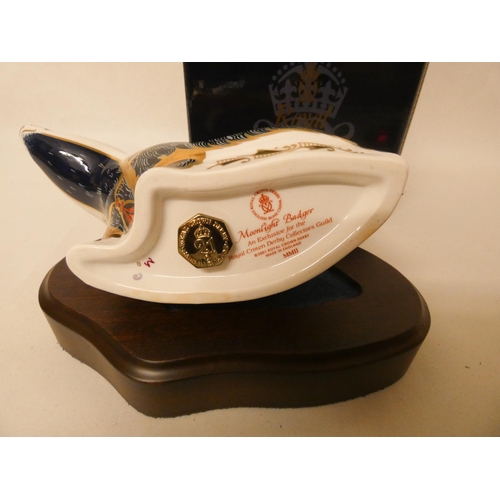 227 - A Royal Crown Derby Moonlight Badger paperweight. An exclusive for the Crown Derby Collectors Guild.... 