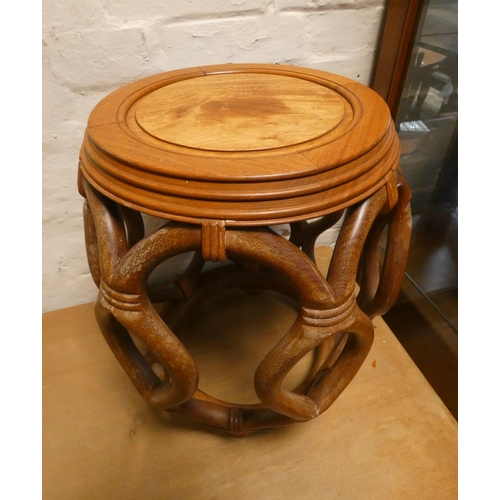 312 - A circular Chinese hard wood plant table 12