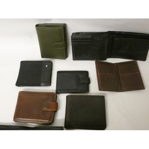 764 - A collection of nine modern and other gents wallets to include Mont Blanc, Hugo Boss, Ralph Lauren e... 