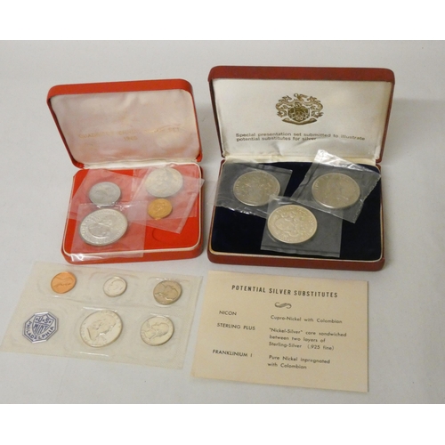 747 - A collection of Coin proof sets to include a Malta Centenary with one ounce silver crown together wi... 