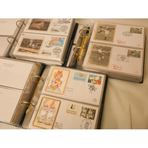 753 - Four albums of commemorative and other First Day covers, in presentation packs and three smaller alb... 