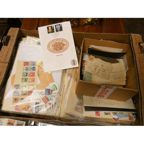 754 - A large box of English and Foreign loose stamps, together with three albums of First day covers in p... 